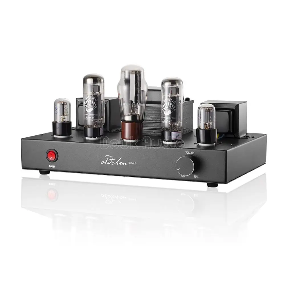 Douk аудио Обновлено 6N9P Push EL34 усилитель клапанной трубки ручной работы леса Hi-Fi стерео класса A усилитель мощности - Цвет: Черный