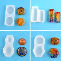 diy keychain pendant silicone mold set crystal epoxy resin mold round rectangle pendants jewelry crafts 3d making casting mould