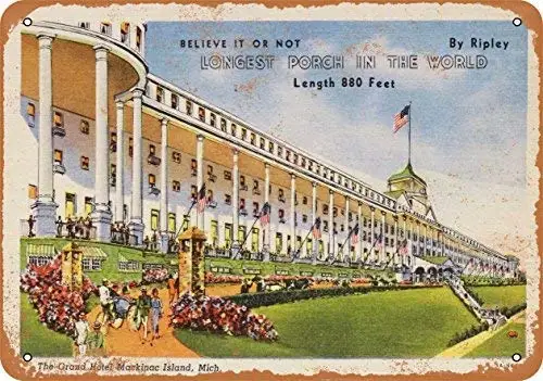 

Tin Sign New Aluminum Grand Hotel Mackinac Island 11.8 x 7.8 Inch