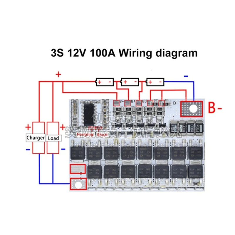 

Защитная печатная плата X37E 3/4/5S Bms 12/16.8/21V100A Li-Ion Lmo Ternary, литиевая батарея, балансировочная зарядка