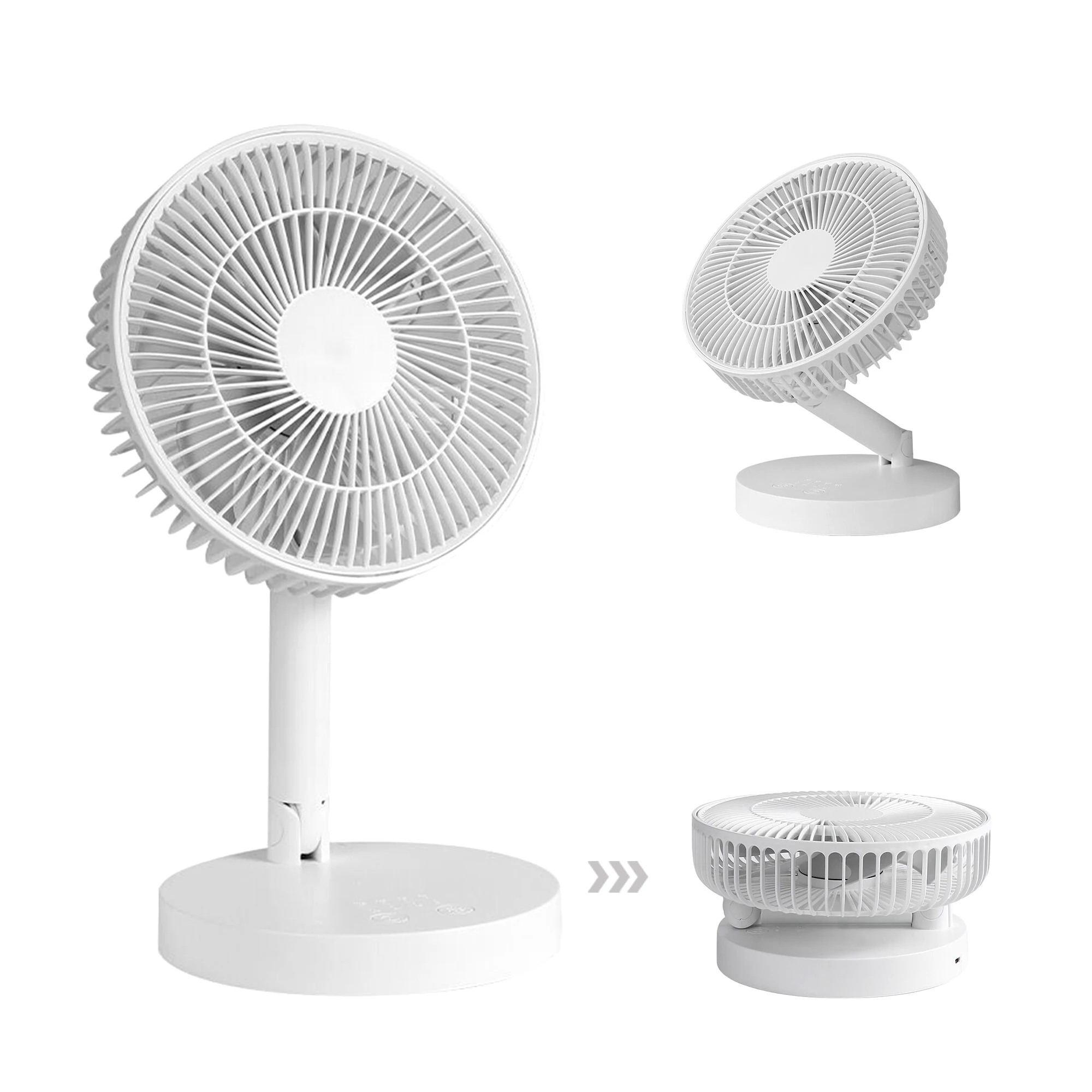 KASYDoFF Rechargeable USB Table Fan ,7200mAh Portable Mini stand Fan Cooling Small Foldable fan for Desk Home Office and bedroom enlarge