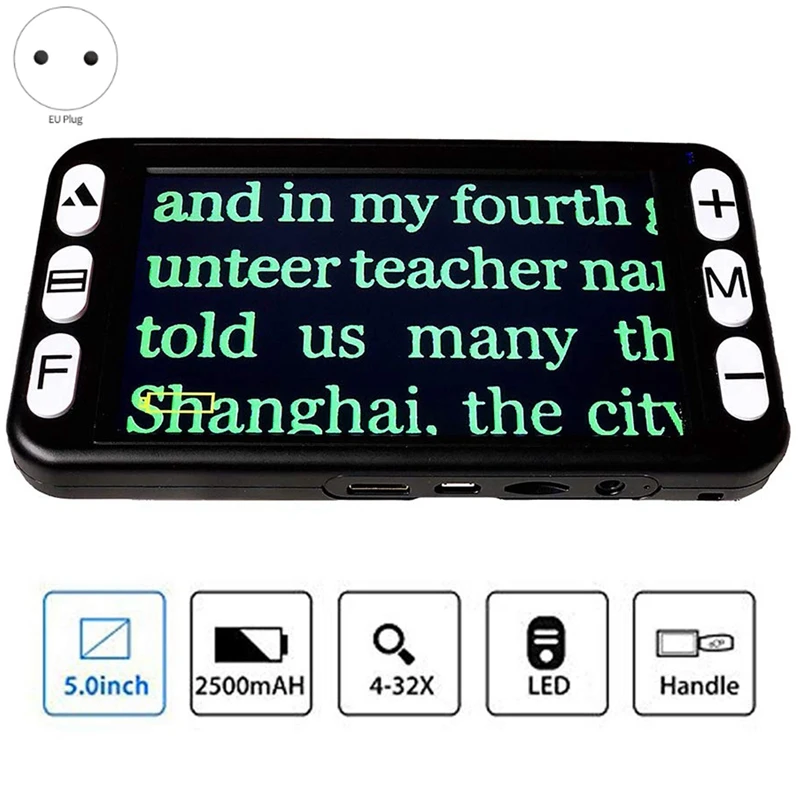 5-дюймовый видеоувеличитель ЖК-дисплей Портативный цифровой 4X-32X с переменным