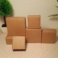 wholesale 50pcs natural brown kraft paper packaging box cajas de carton box soap packaging box wedding favors candy gift box