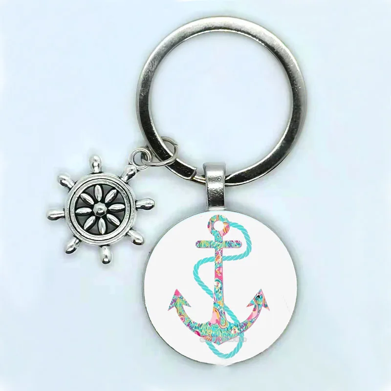 

Vintage 25mm handmade captain anchor key ring creative new anchor key chain boat tuo accessories men and women friends jewelry g