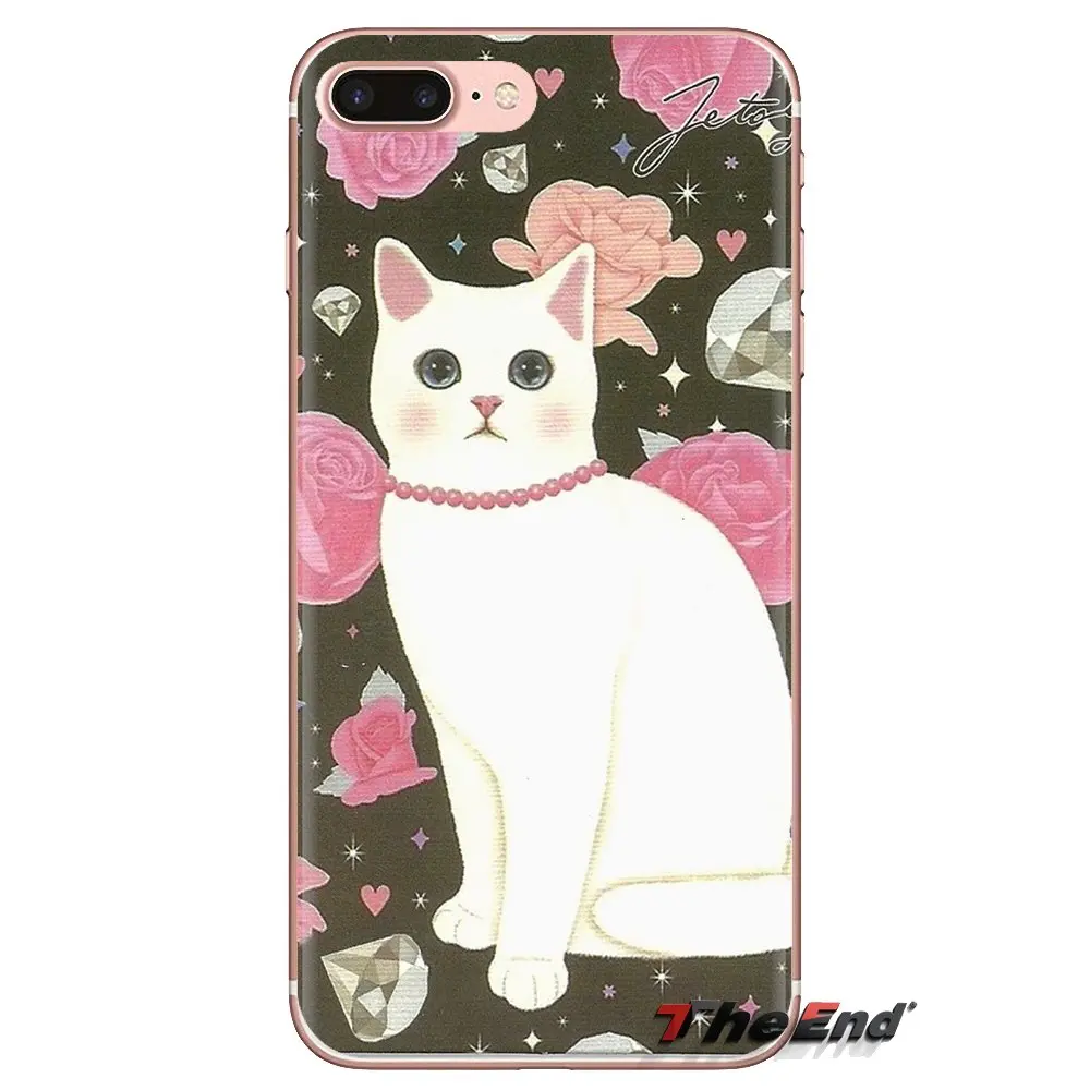 Для iPhone XS Max XR X 4 4S 5 5S 5C SE 6 6S 7 8 плюс samsung Galaxy J1 J3 J5 J7 A3 A5 кошка Jetoy прозрачные мягкие