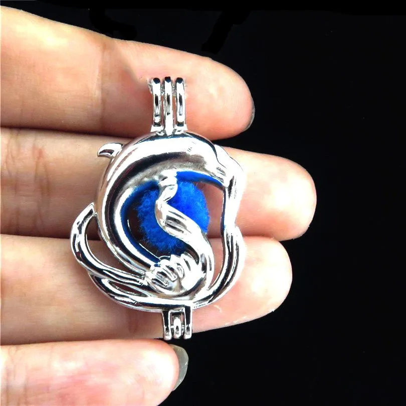 5 шт. открывающийся Дельфин и птица медная фазовая коробка ожерелье медальон