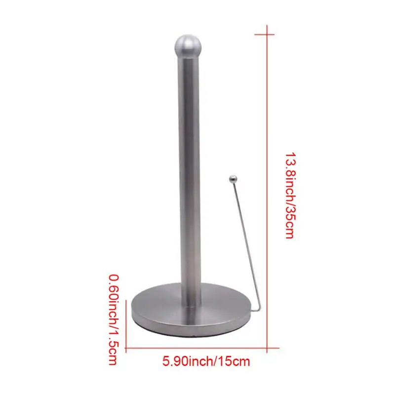 

Non-Slip Stainless Steel Paper Towel Holder Kitchen Supplies TP-Hot