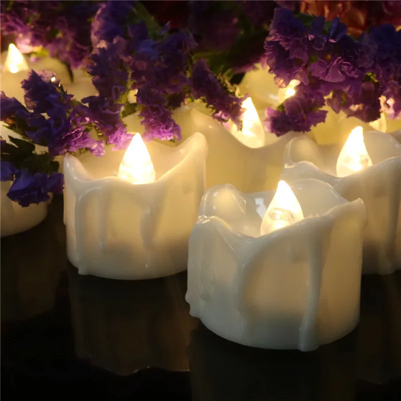 

Pack of 6 Flickering LED Candles with Timer, Battery Electronic bougie mariage,Tealights anniversaire,6 hours on,18 hours off