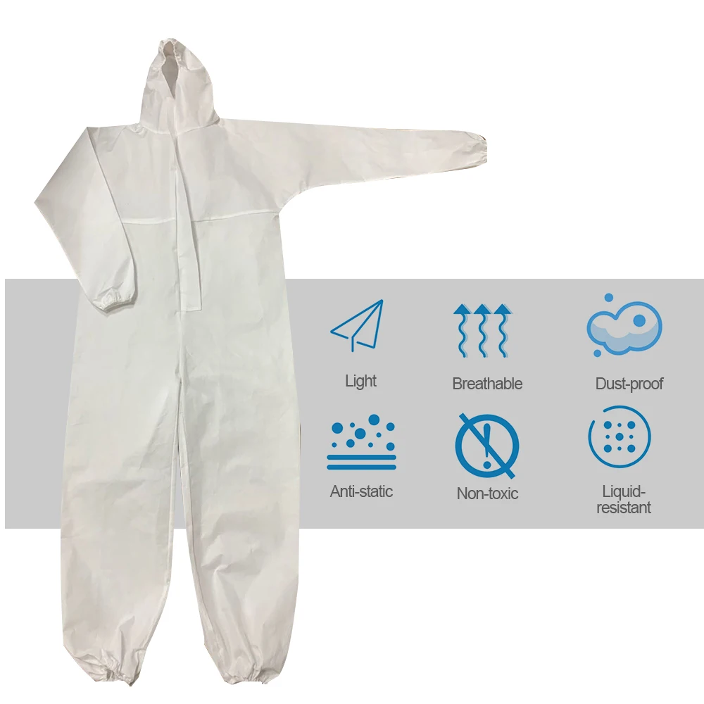 

Disposable Anti-epidemic Antibacterial Plastic Closures Isolation Suit Protective Clothing Dust-proof Coveralls Antistatic