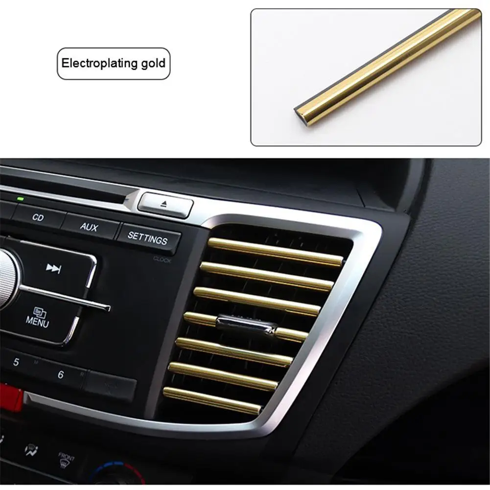 DIY авто 10 шт. автомобильные аксессуары авто красочный кондиционер воздуха на выходе украшения полосы салона автомобиля вентиляционное отверстие переключатель на решетке