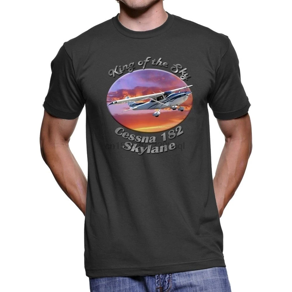 Новая летняя модная мужская футболка Cessna 182 Skylane King Of The Sky Мужская Темная