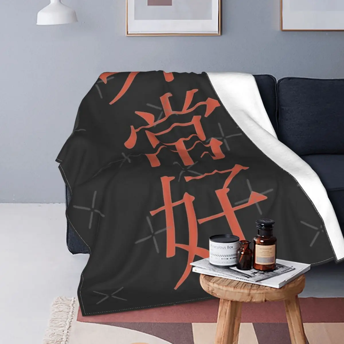 

Everythins Is Ok Kanji-Manta a cuadros para cama, toalla, Sudadera con capucha para playa, manta para cama