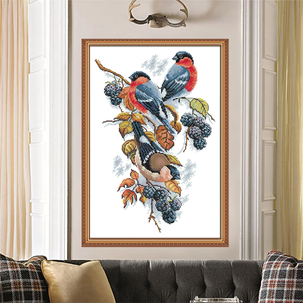 Joy Sunday набор для рукоделия с красной тесьмой и крестиком из черники 11 14CT | Дом сад