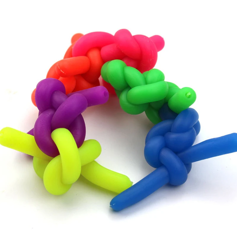 

6pcs/pack Colorful Stretchy String Fidget Noodle Autism/ADHD/Anxiety TPR Squeeze Fidget Fiddle Sensory Toy For Adults Children