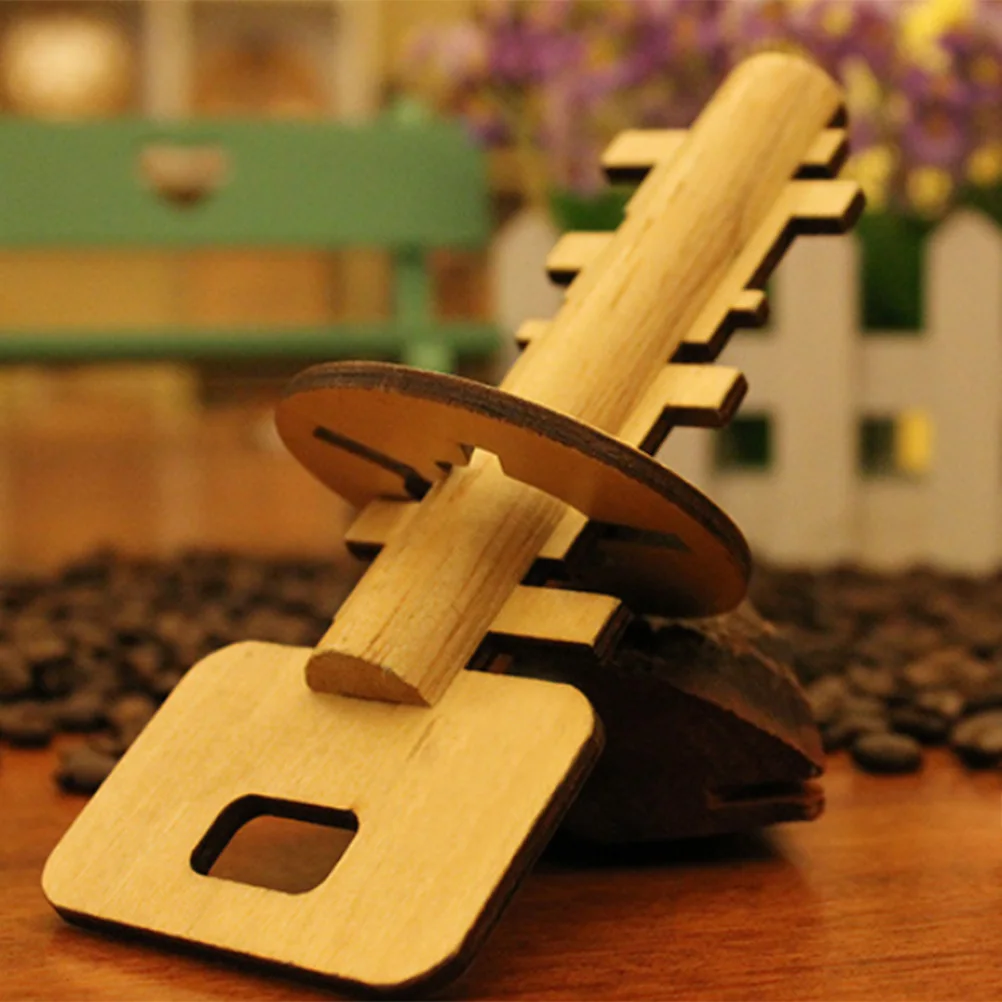 Деревянная игрушка головоломка для разблокировки ключ интеллектуальной