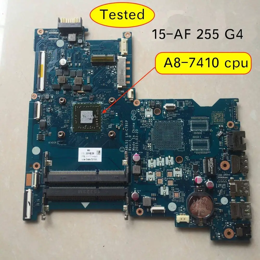 Для hp 15 AF 255 G4 Тетрадь материнская плата 813969 001 501 ABL51 LA C781P|Материнские платы| |