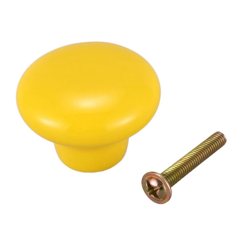 1 шт. керамические дверные круглые рукоятки кухонный шкаф Гардероб Ручки желтые
