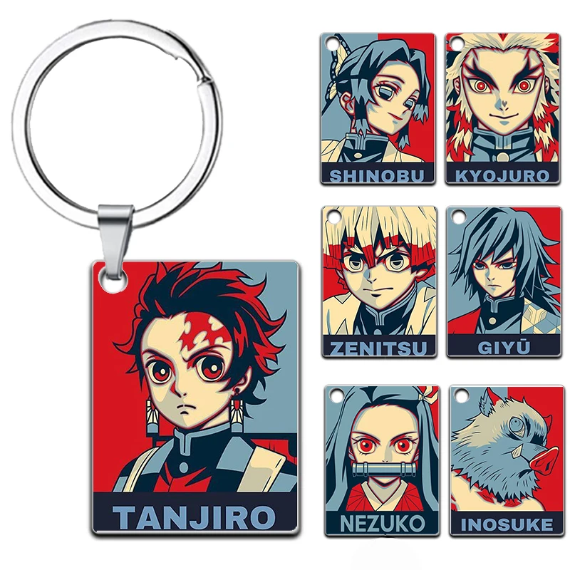 

Брелок для ключей с персонажами аниме «рассекающий демонов», 7 типов, Kimetsu no Yaiba, акриловый кулон Tanjirou Zenitsu Kyoujurou