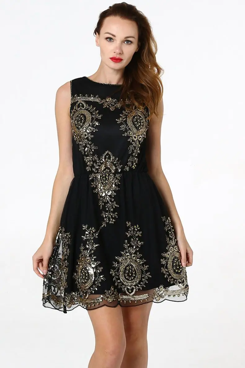 Женское шифоновое платье без рукавов с открытой спиной и круглым вырезом|Женские