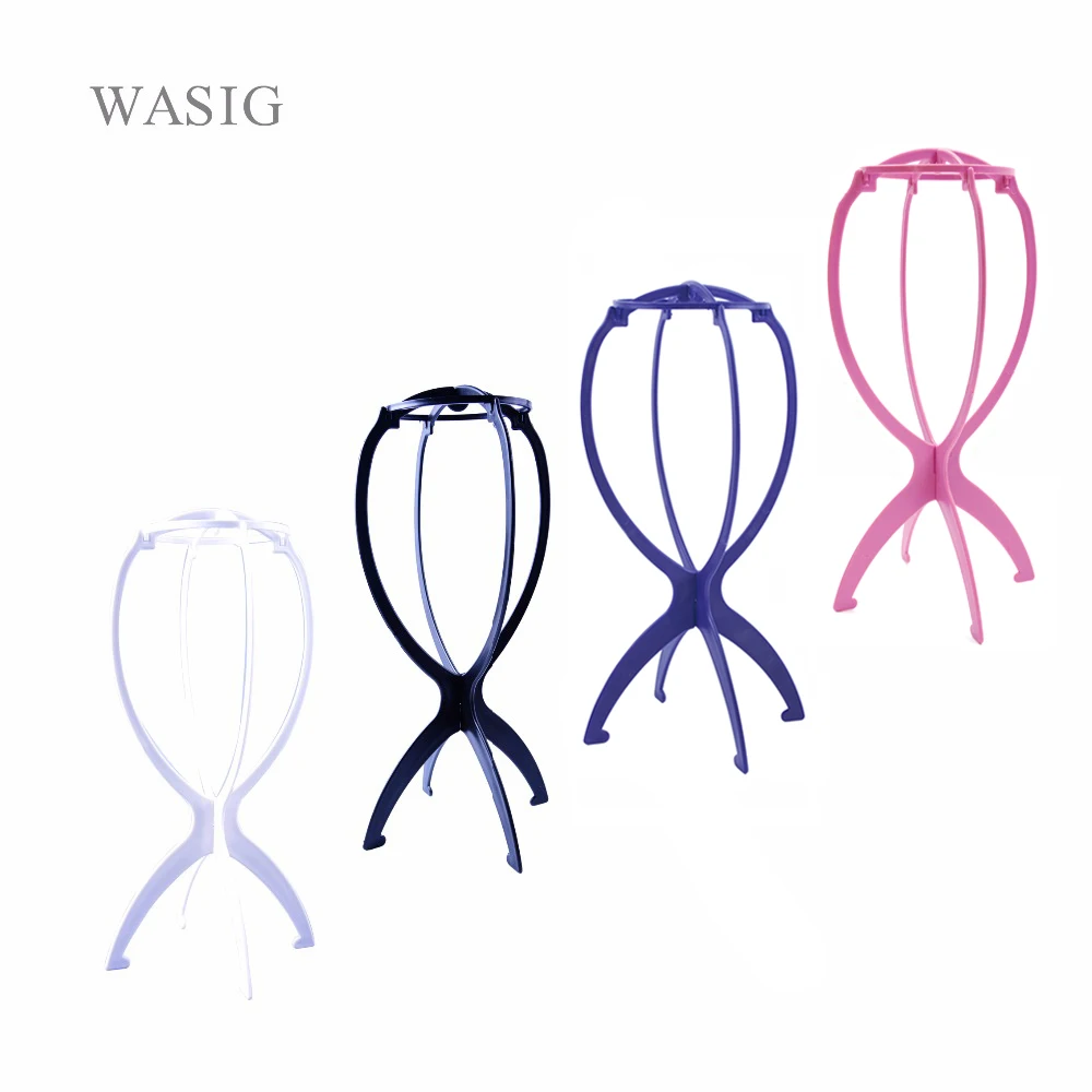 1pc colorful ajustable wig stands plastic hat display wig head holders 16 5x34cm mannequin headstand portable folding wig stand free global shipping