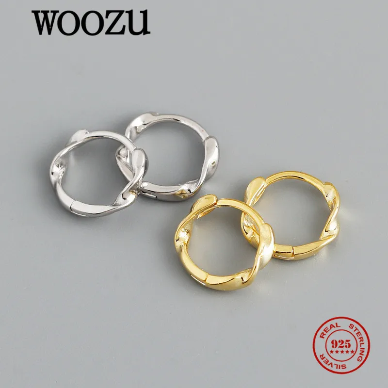 

WOOZU натуральная 925 Стерлинговое Серебро геометрический твист серьги-кольца для женщин браслеты с подвесками для вечеринок для девушек в сти...