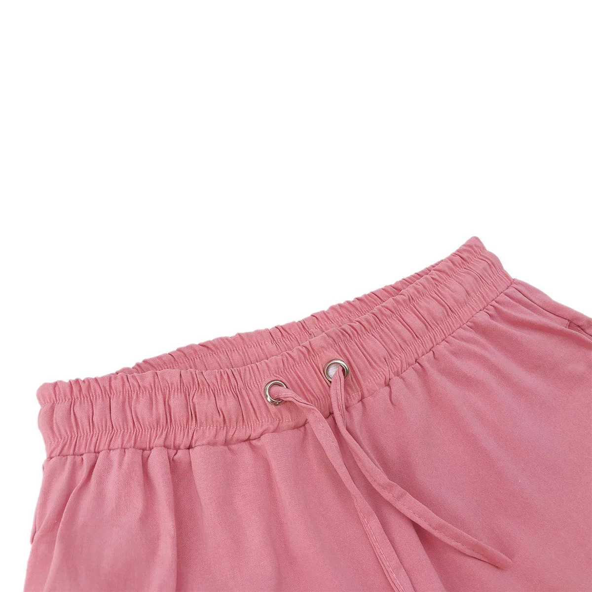 

Women Korean Loose Trousers Fashion Solid Color High Waist Drawstring Girl Casual Pants