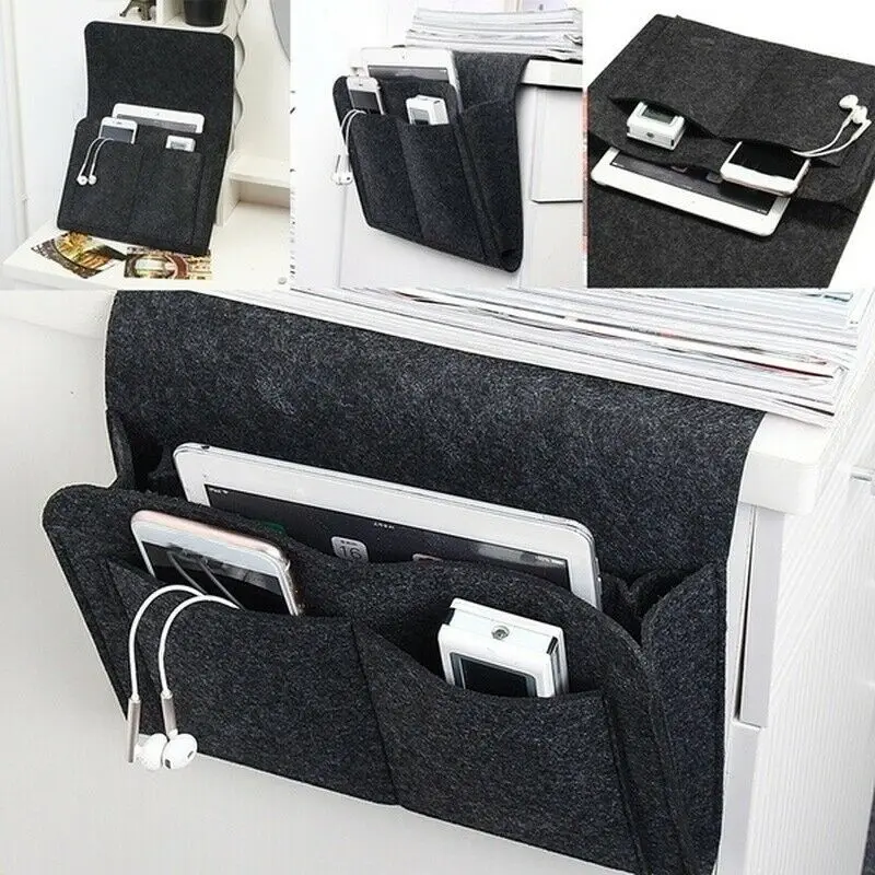 

Bedside Storage Bag Felt Bed Sofa Pocket Phone Hanging Storage Organizer Bed Holder Pockets Room Bed Holder Pockets Storage Tool