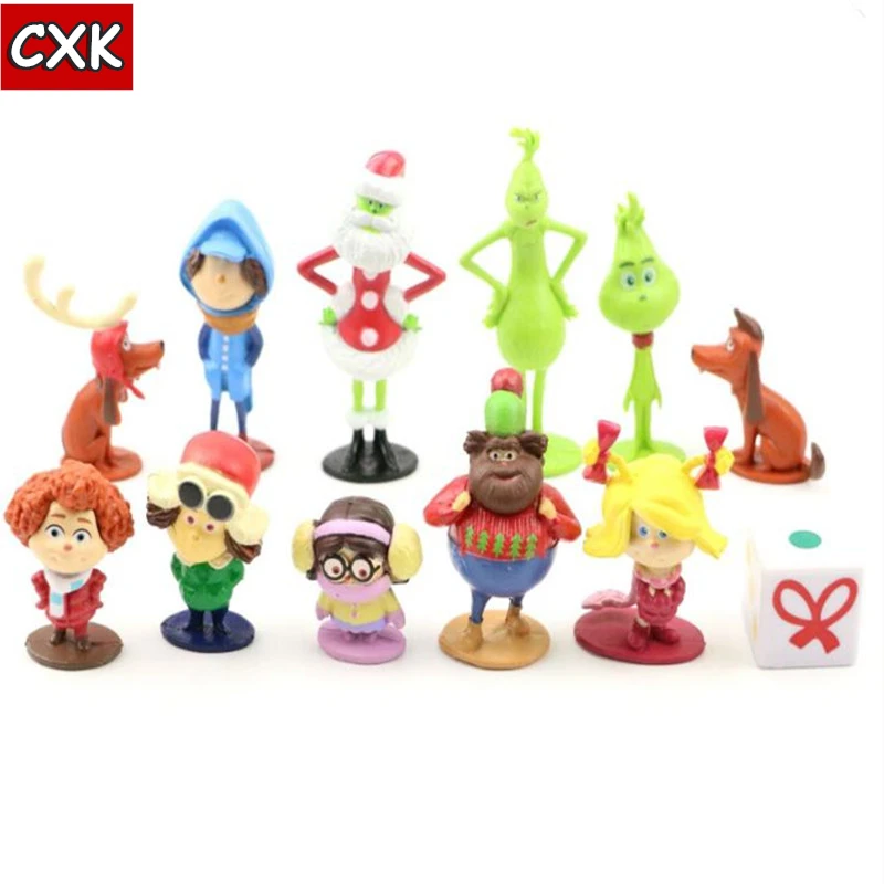 12 шт. Рождественская шлифовальная фигурка игрушки Макс собака мультфильм ПВХ