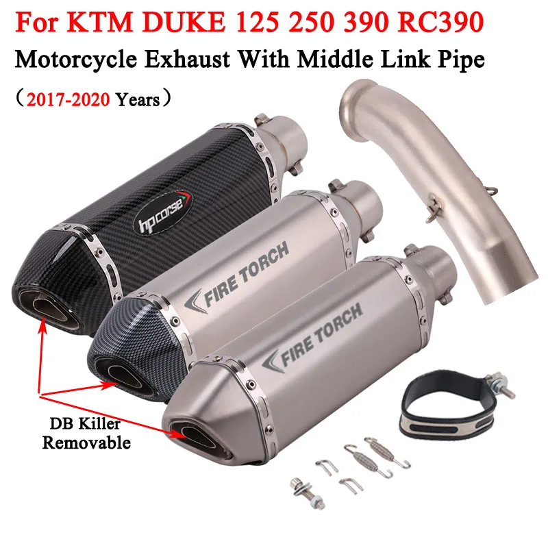 

For KTM DUKE 125 250 390 RC390 KTM390 2017-2020 Motorcycle Exhaust Escape System Modify Moto Muffler Middle Link Pipe DB Killer