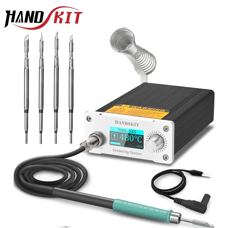 Паяльная станция Handskit T245 PK T12 стандартная пайка с 4 наконечниками 2. Портативные
