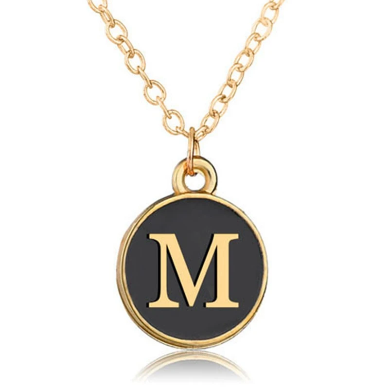 Ожерелье с подвеской диском для женщин и друзей 26 букв|Цепочки| |
