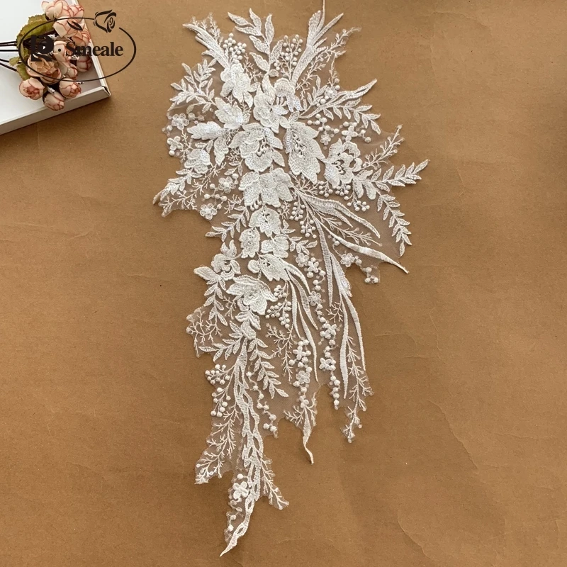 Новый вышитый бисером кружевной ручной работы DIY Свадебные аксессуары Швейные