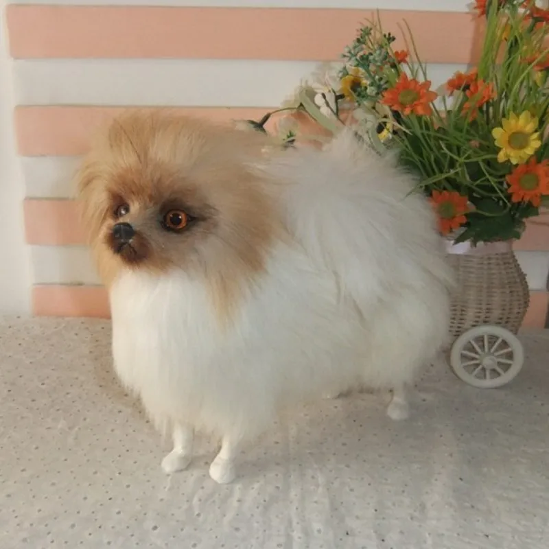 Игрушка для собаки из полиэтилена кукла померанского шпица натурального цвета