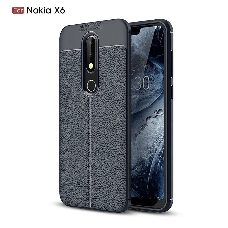 Ультратонкий устойчивый к царапинам чехол для телефона Nokia X6 с узором Личи Мягкий