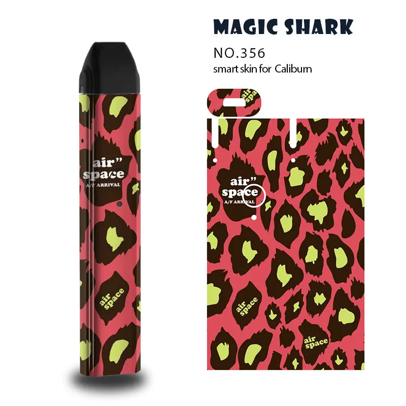 

Magic Shark Fashion Skull Leopard Snake Print Funny Bumpy PVC Case Cover Skin Sticker Film for Uwell Caliburn High Quality