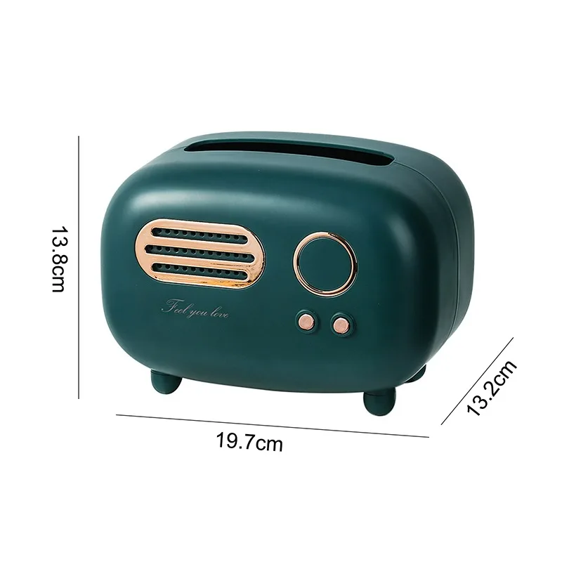 

Retro Tissue Box Plastic Radio Model Desktop Paper Holder Wet Tissue Baby Wipes Paper Storage Box Napkin Organizer Home Tool