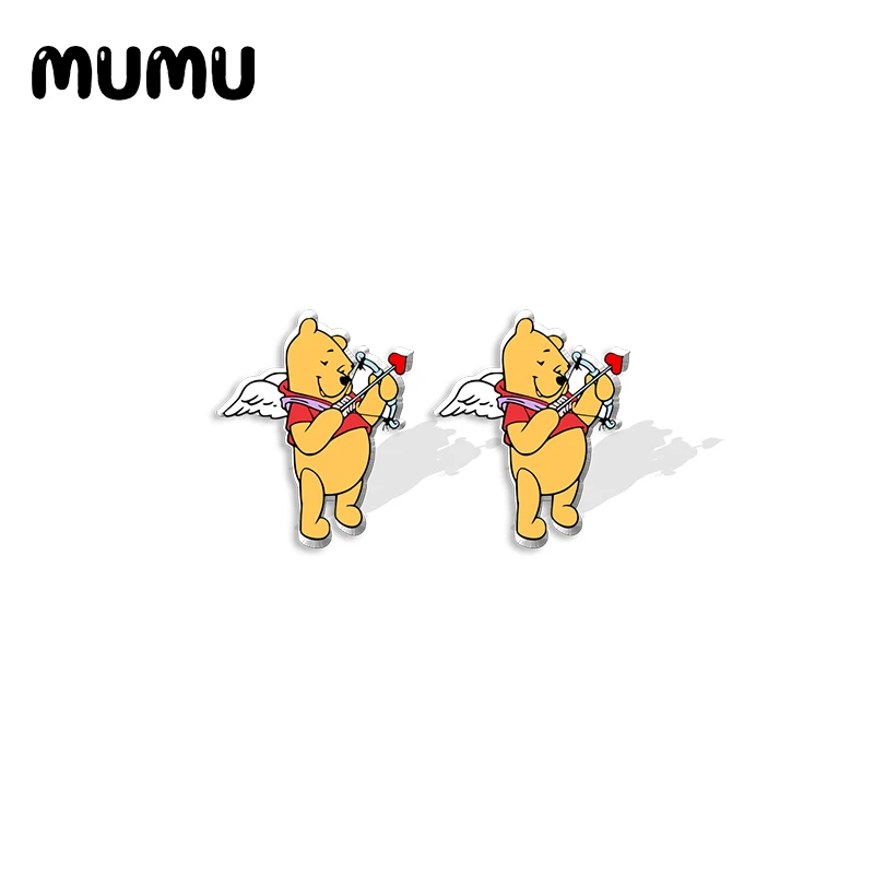 2021 новые серьги-гвоздики в виде Винни-Пуха День Святого Валентина акриловые