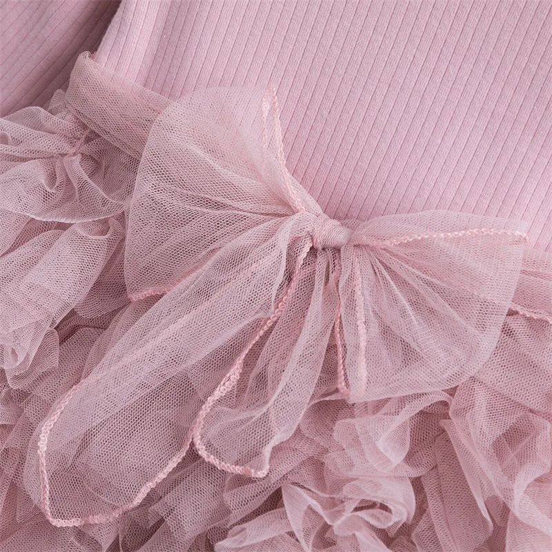 Winter Kids Dresses for Girls Party Long Sleeves Knit Clothes Baby Dress Girl Tutu Birthday Children Clothing 2 3 4 6T | Детская одежда