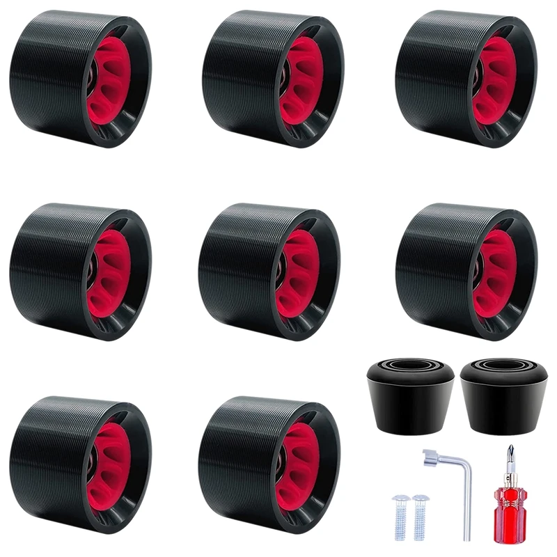 

Roller Skate Wheels With Bearings And Toe Stoppers 95A Wheel For Indoor Outdoor Roller Skates And Skateboard Parts