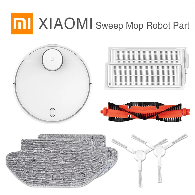 White Add Spare Part XIAOMI MIJIA уборочный робот пылесос моющий 2 для дома автоматическая стерилизация пыли Циклон всасывания умный планируемый WIF - Цвет: White Add Spare Part