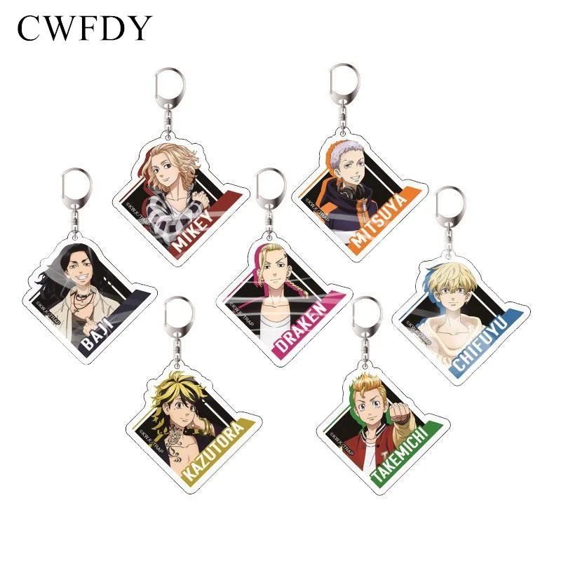 

2021 Tokyo Revengers Anime Cosplay Keychain Manjiro Ken Takemichi Hinata Atsushi Chibi Kawaii Key Chain For Kids Birthday Gifts