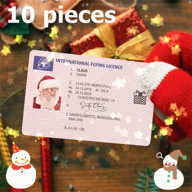 

10xкреативный Санта-Клаус, лицензия на полет, Рождество, лицензия на вождение, рождественские подарки для детей, украшение для рождественско...