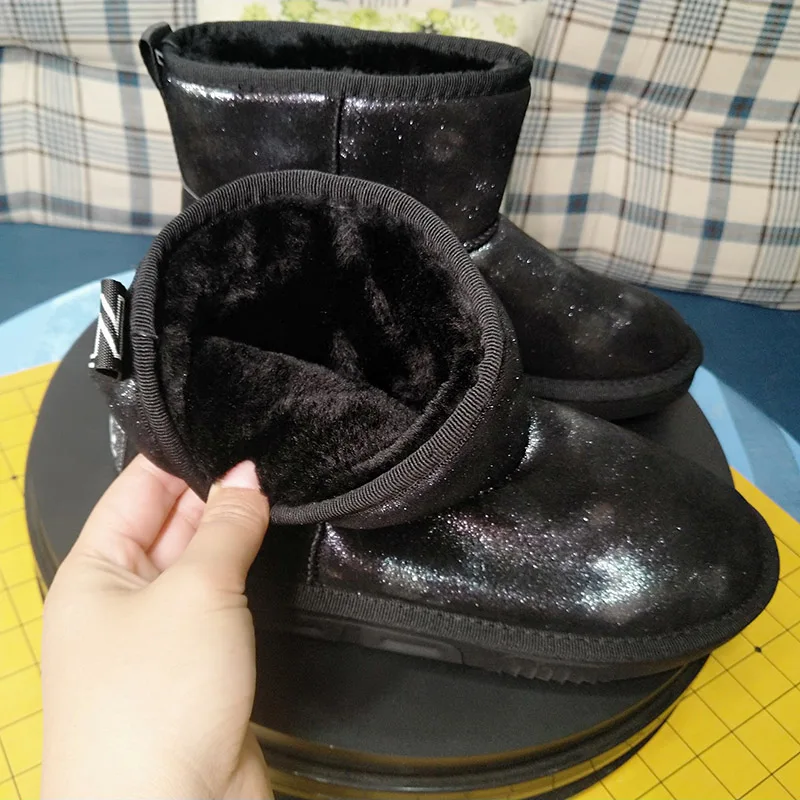 Женские зимние ботинки Плюшевые Зимние ботильоны на меху теплые короткие