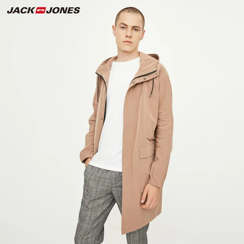 Мужской повседневный Тренч JackJones легкий ветровка с капюшоном 218321543 | Мужская