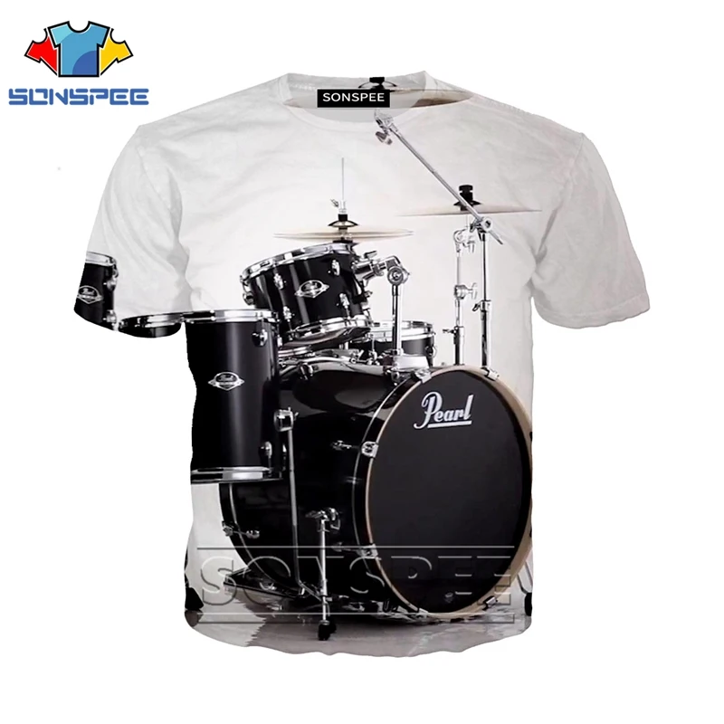 Anime 3d print funny music t shirt Men Women fashion t-shirt drum set sexy kids Harajuku top tee Funny shirts homme tshirt A48 - Цвет: 18