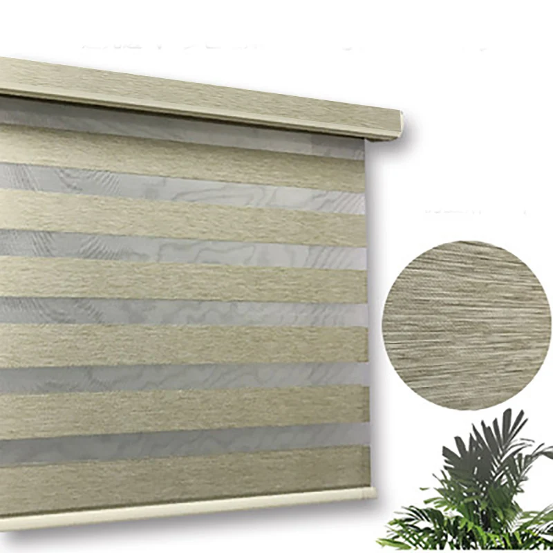 

Adjust light linen type fabric Double sheer Blackout zebra blinds for decoration your home