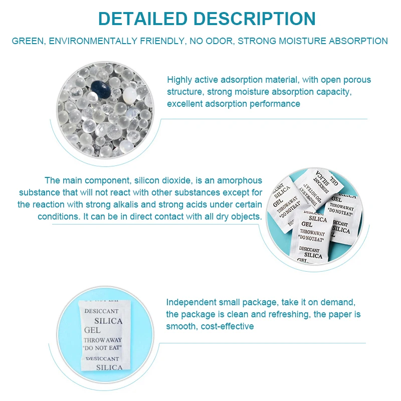 100 пакетиков нетоксичного силикагеля влагопоглощающий чехол для гардероба | Дом