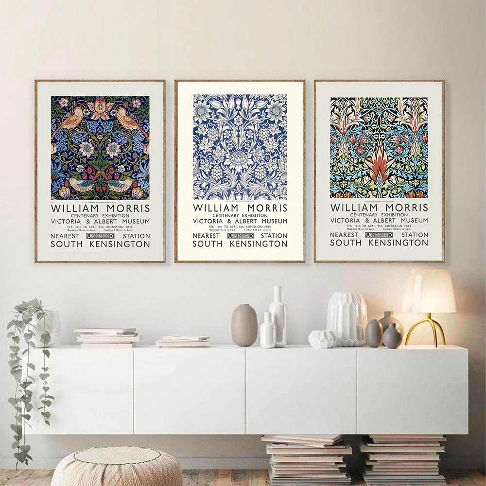 

William Morris Canvas Print Exhibition Poster Flower pattern Nouveau Painting Unique Gift Nordic Livin Room Decoration Picture