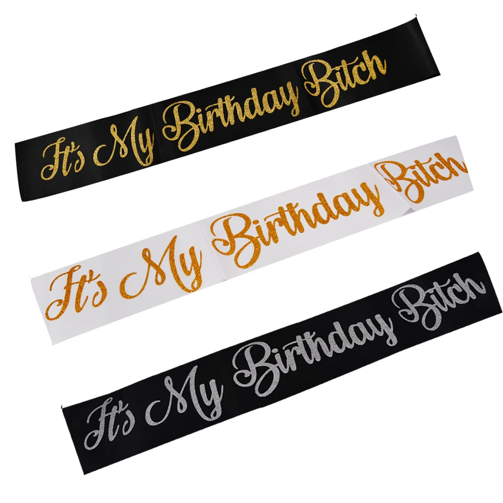 Атласный пояс с надписью It My Birthday смешное украшение для вечеринки в честь Дня