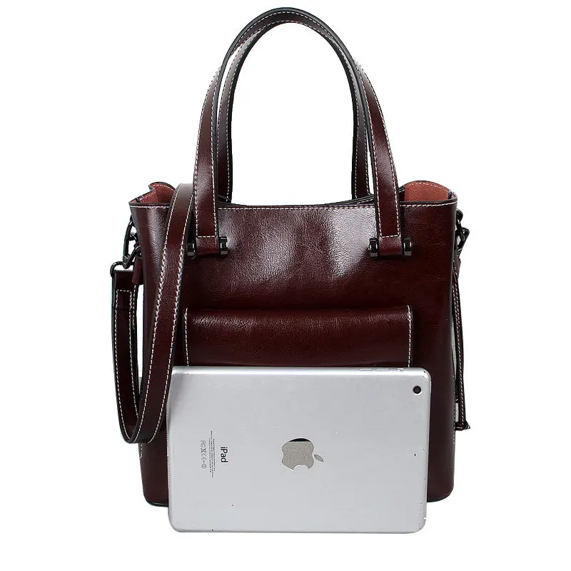 Женская сумка-ведро ZENCY из натуральной яловой кожи через плечо для шоппинга -